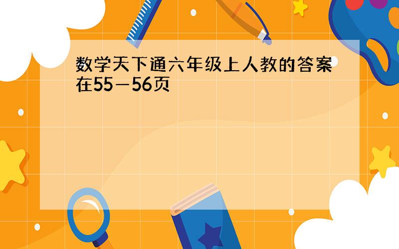 数学天下通六年级上人教的答案在55—56页