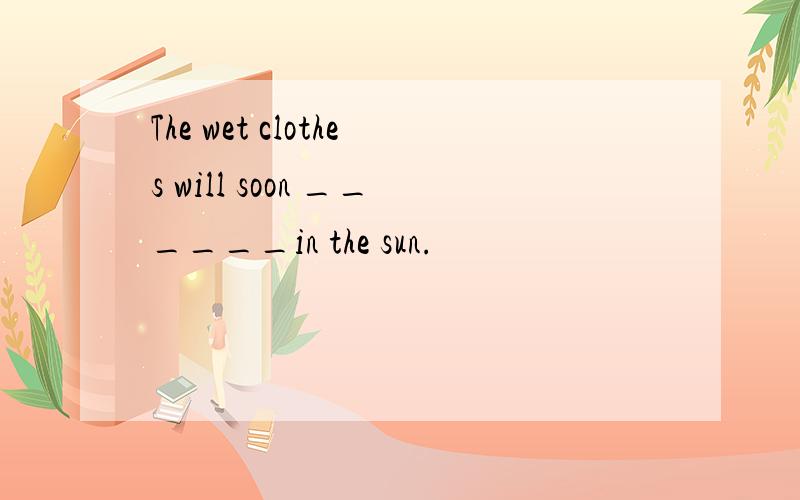 The wet clothes will soon ______in the sun.