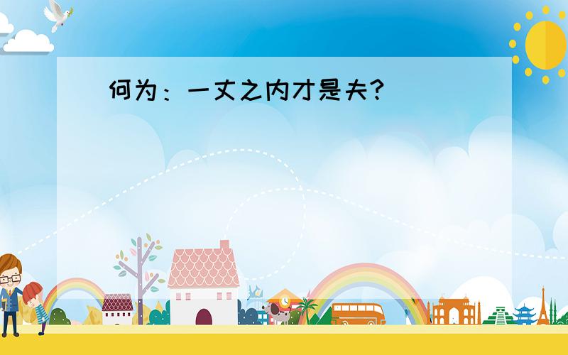 何为：一丈之内才是夫?