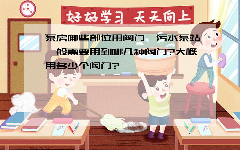 泵房哪些部位用阀门,污水泵站一般需要用到哪几种阀门?大概用多少个阀门?