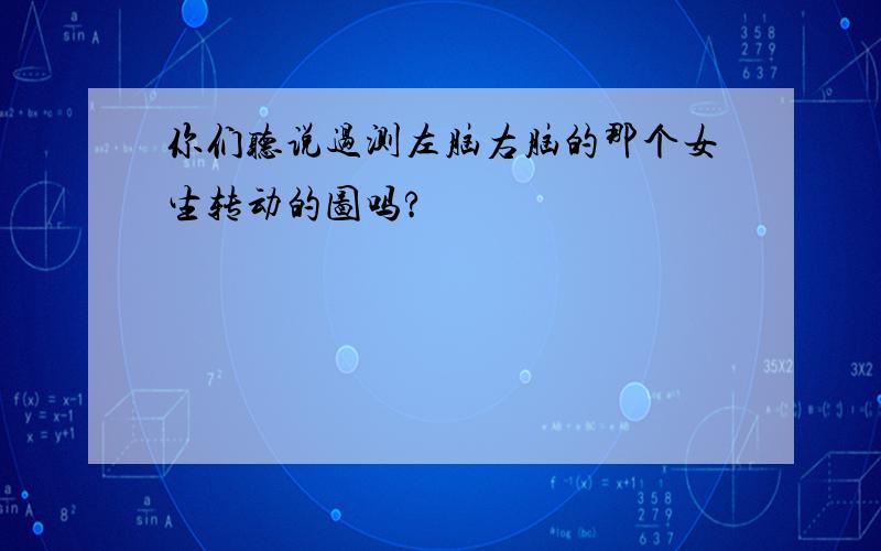 你们听说过测左脑右脑的那个女生转动的图吗?