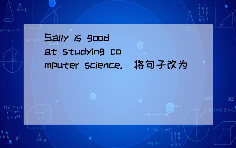 Sally is good at studying computer science.(将句子改为