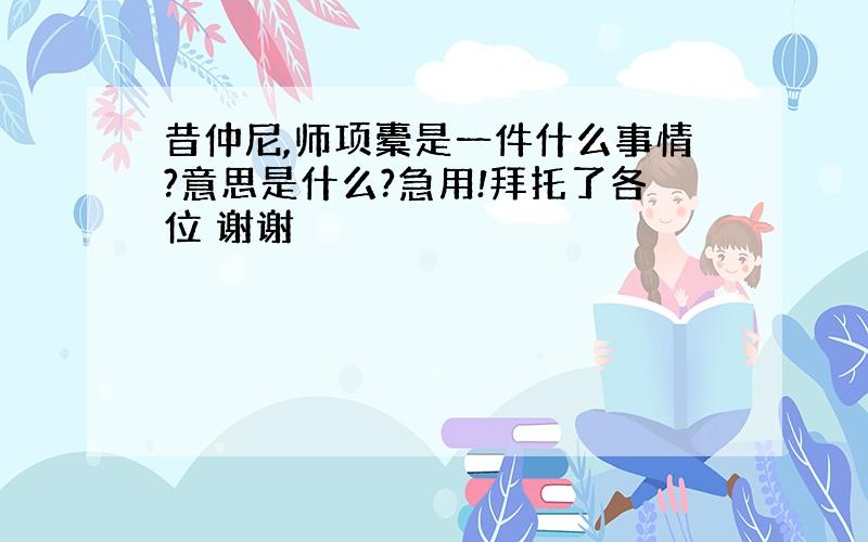 昔仲尼,师项橐是一件什么事情?意思是什么?急用!拜托了各位 谢谢