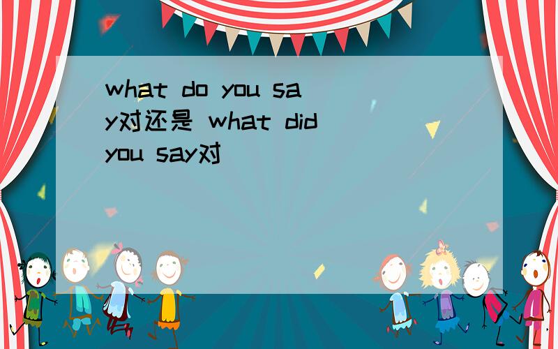 what do you say对还是 what did you say对