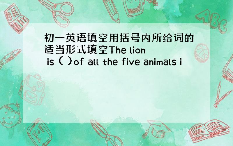 初一英语填空用括号内所给词的适当形式填空The lion is ( )of all the five animals i