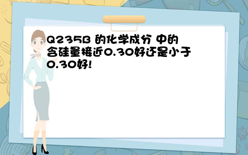 Q235B 的化学成分 中的含硅量接近0.30好还是小于0.30好!