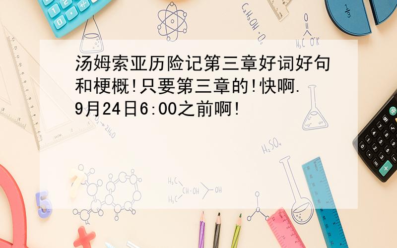 汤姆索亚历险记第三章好词好句和梗概!只要第三章的!快啊.9月24日6:00之前啊!