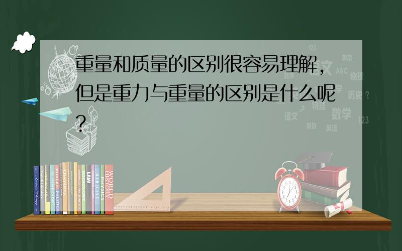 重量和质量的区别很容易理解,但是重力与重量的区别是什么呢?