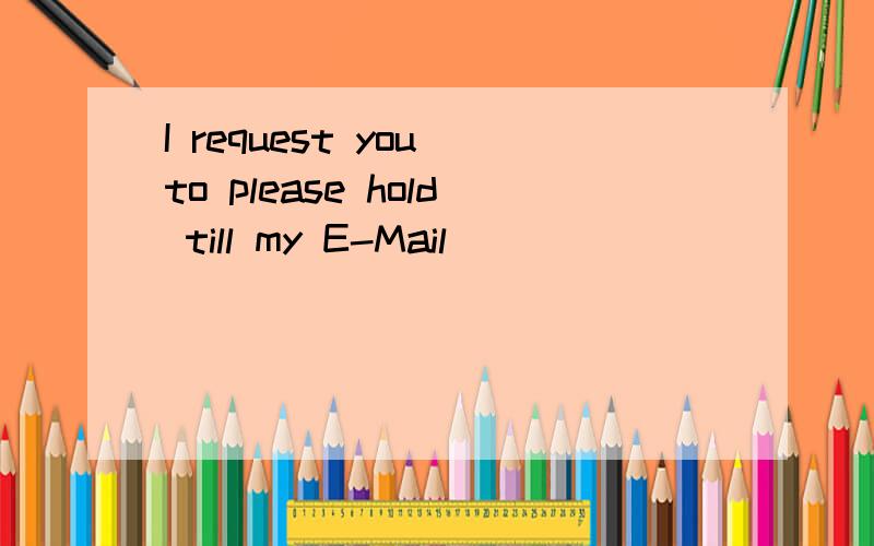 I request you to please hold till my E-Mail