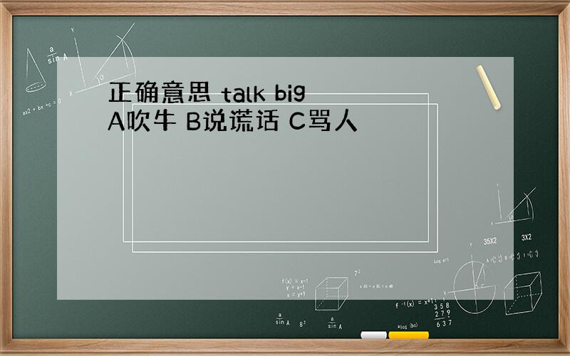 正确意思 talk big A吹牛 B说谎话 C骂人