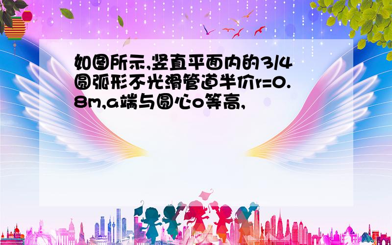 如图所示,竖直平面内的3/4圆弧形不光滑管道半价r=0.8m,a端与圆心o等高,