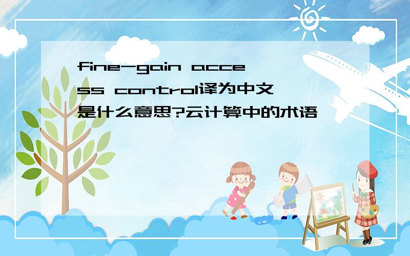 fine-gain access control译为中文是什么意思?云计算中的术语 ,