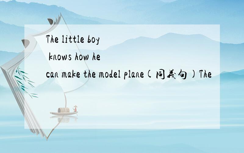 The little boy knows how he can make the model plane(同义句)The