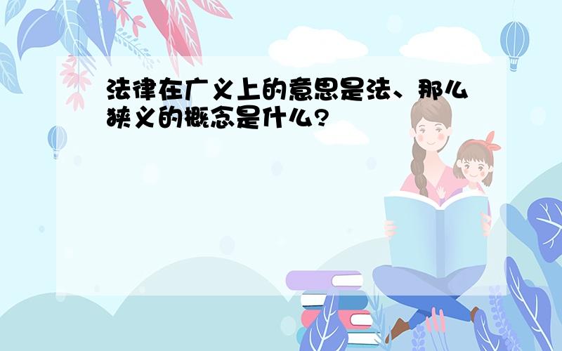 法律在广义上的意思是法、那么狭义的概念是什么?