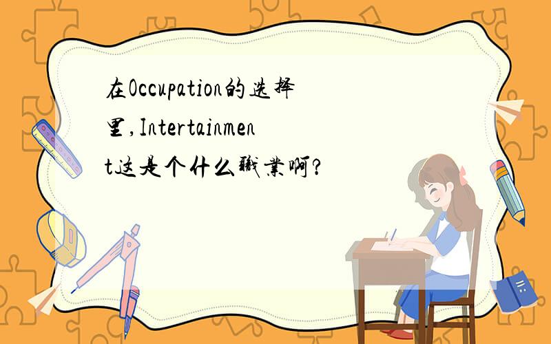 在Occupation的选择里,Intertainment这是个什么职业啊?