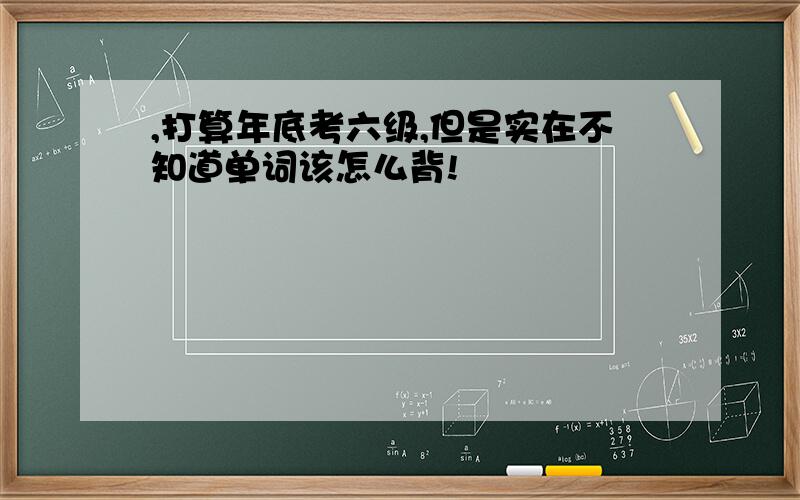 ,打算年底考六级,但是实在不知道单词该怎么背!