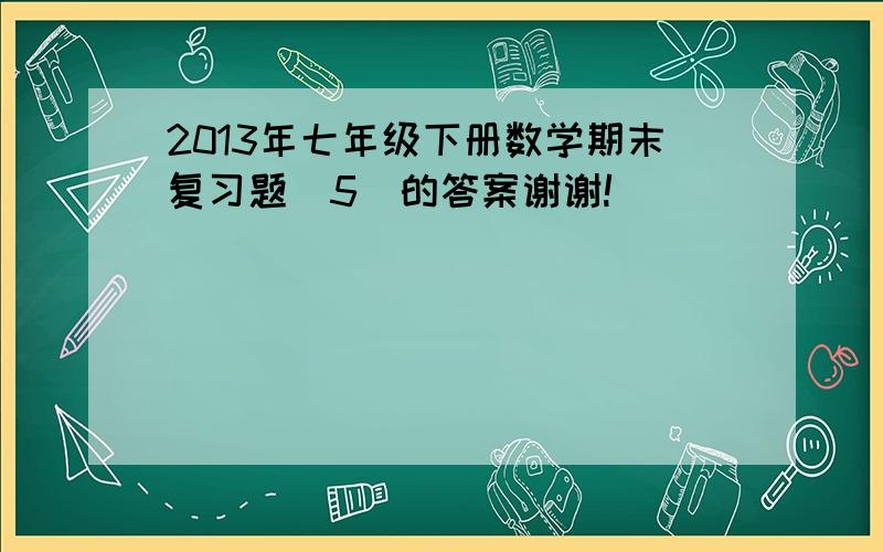 2013年七年级下册数学期末复习题(5)的答案谢谢!