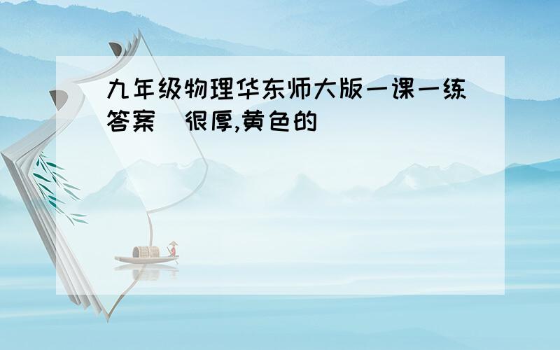 九年级物理华东师大版一课一练答案（很厚,黄色的）