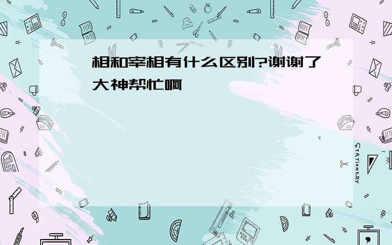 丞相和宰相有什么区别?谢谢了,大神帮忙啊