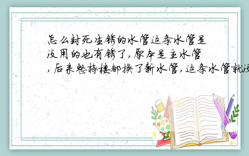 怎么封死生锈的水管这条水管是没用的也有锈了,原本是主水管,后来整栋楼都换了新水管,这条水管就没用了.现在这水管口经常有水