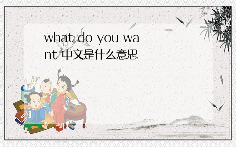 what do you want 中文是什么意思