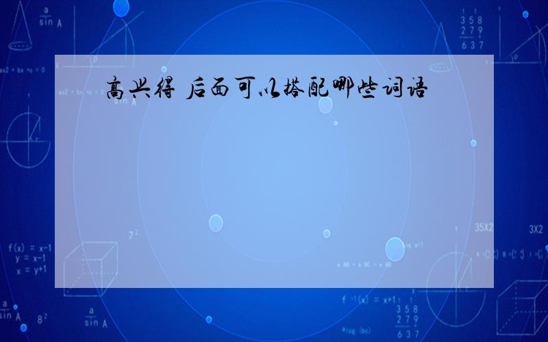 高兴得 后面可以搭配哪些词语