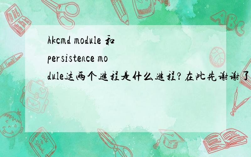 hkcmd module 和persistence module这两个进程是什么进程?在此先谢谢了