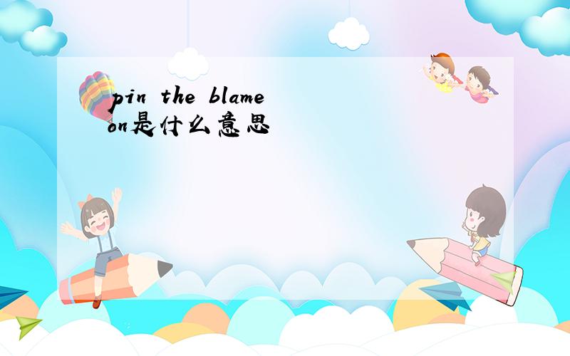 pin the blame on是什么意思