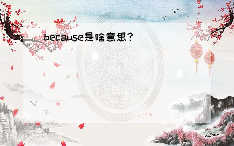 because是啥意思?