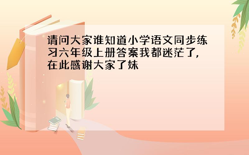 请问大家谁知道小学语文同步练习六年级上册答案我都迷茫了,在此感谢大家了妹