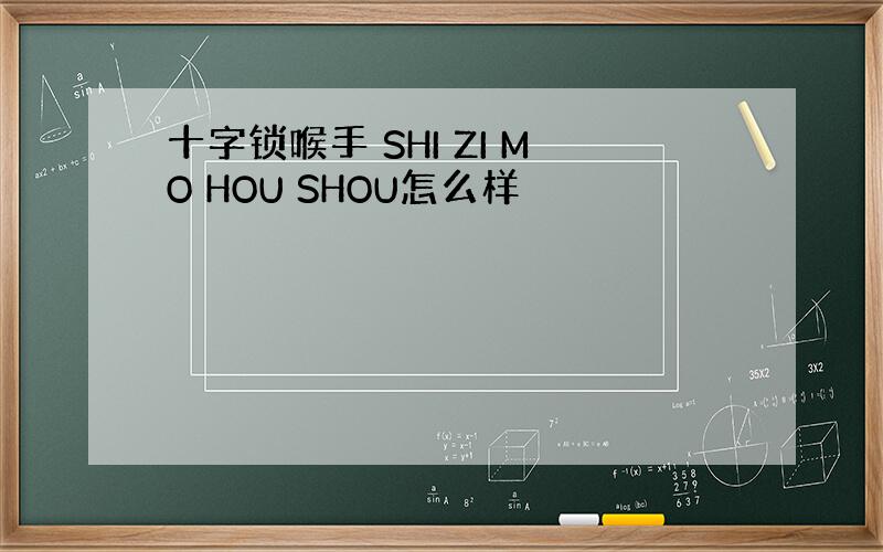 十字锁喉手 SHI ZI MO HOU SHOU怎么样