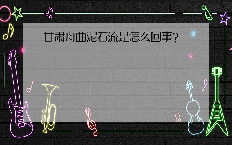 甘肃舟曲泥石流是怎么回事?