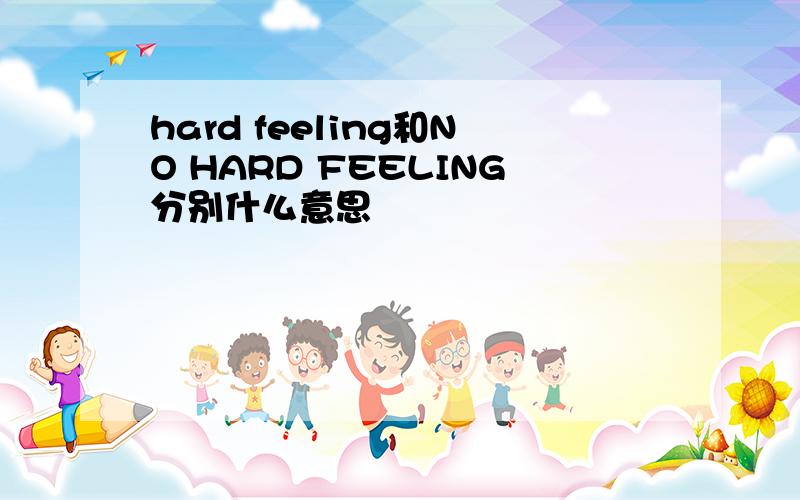 hard feeling和NO HARD FEELING分别什么意思