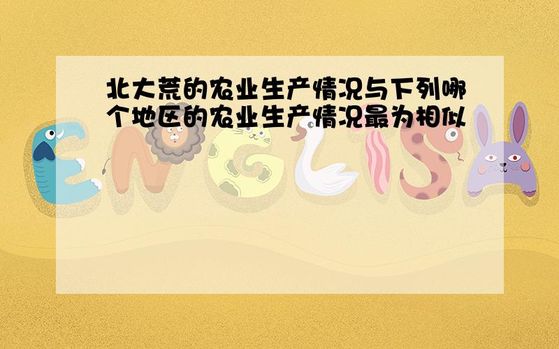 北大荒的农业生产情况与下列哪个地区的农业生产情况最为相似