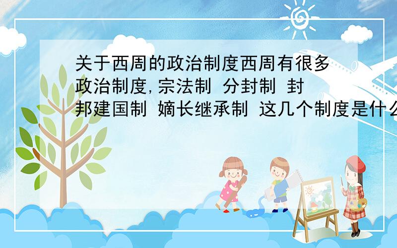 关于西周的政治制度西周有很多政治制度,宗法制 分封制 封邦建国制 嫡长继承制 这几个制度是什么关系啊 都是怎样的啊