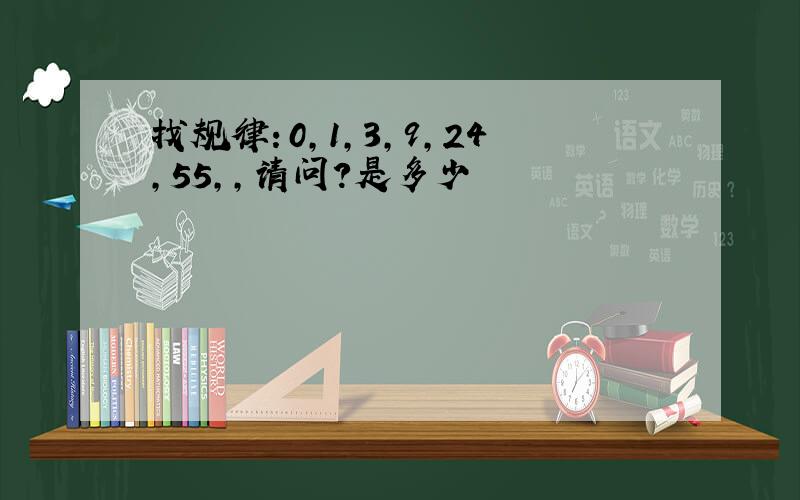 找规律：0,1,3,9,24,55,,请问?是多少