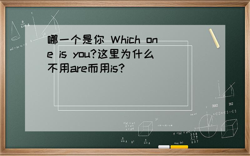 哪一个是你 Which one is you?这里为什么不用are而用is?