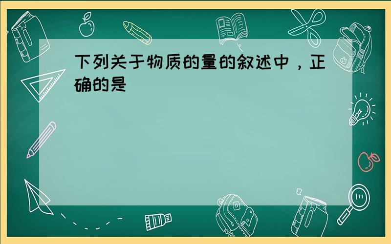 下列关于物质的量的叙述中，正确的是（　　）