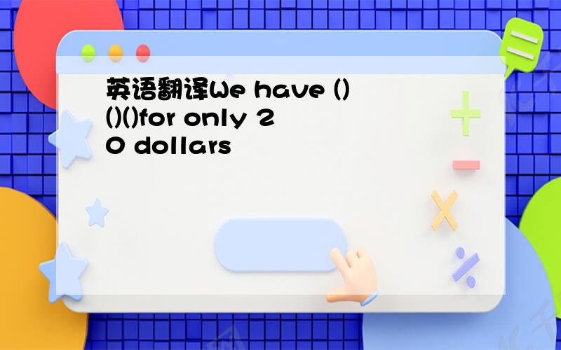 英语翻译We have ()()()for only 20 dollars