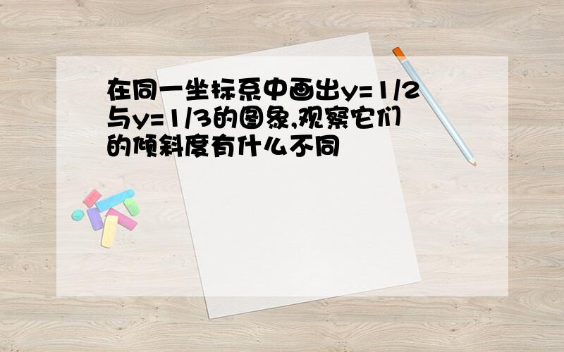 在同一坐标系中画出y=1/2与y=1/3的图象,观察它们的倾斜度有什么不同