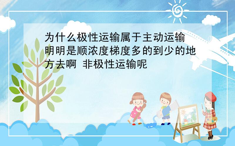 为什么极性运输属于主动运输 明明是顺浓度梯度多的到少的地方去啊 非极性运输呢