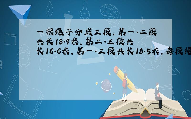 一根绳子分成三段,第一.二段共长18.9米,第二.三段共长16.6米,第一.三段共长18.5米,每段绳子各长多少米?