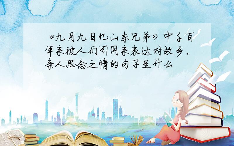 《九月九日忆山东兄弟》中千百年来被人们引用来表达对故乡、亲人思念之情的句子是什么