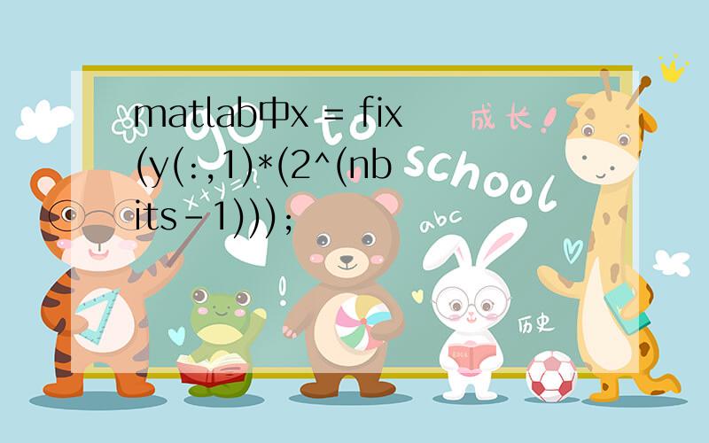 matlab中x = fix(y(:,1)*(2^(nbits-1)));