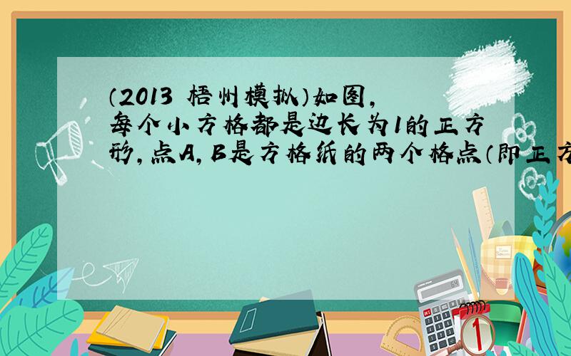 （2013•梧州模拟）如图，每个小方格都是边长为1的正方形，点A，B是方格纸的两个格点（即正方形的顶点），在这个4×4的