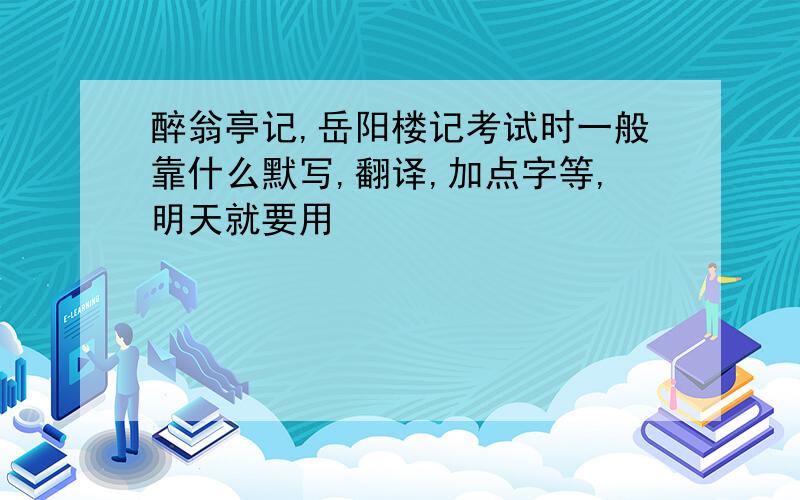 醉翁亭记,岳阳楼记考试时一般靠什么默写,翻译,加点字等,明天就要用