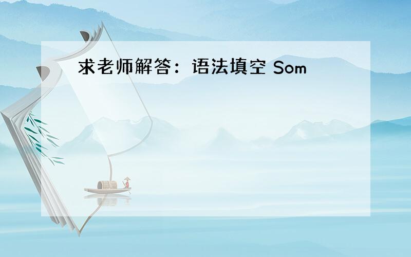 求老师解答：语法填空 Som