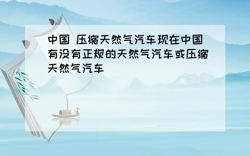 中国 压缩天然气汽车现在中国有没有正规的天然气汽车或压缩天然气汽车