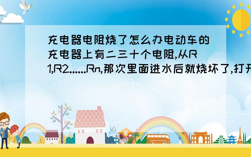 充电器电阻烧了怎么办电动车的充电器上有二三十个电阻,从R1,R2......Rn,那次里面进水后就烧坏了,打开里面R10