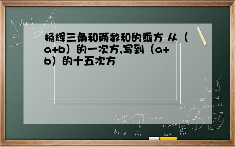 杨辉三角和两数和的乘方 从（a+b）的一次方,写到（a+b）的十五次方